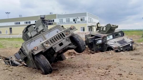 Поврежденная техника с места ликвидации украинской ДРГ